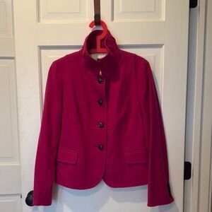 J.Crew Fuchsia Wool Button-Up Jacket
